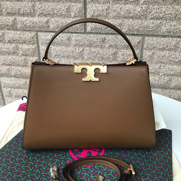 New brown Tory Burch Eleanor Spazzolato Satchel bag - Picture 3 of 9
